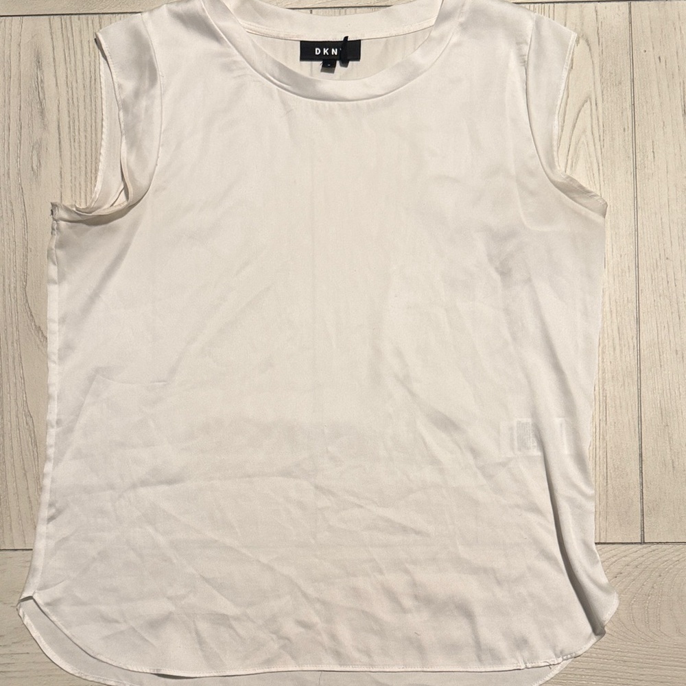 DKNY Women's Cream Sleeveless Blouse